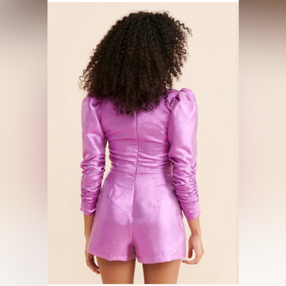 Hutch Purple Puff Sleeve Romper - Picture 4 of 4